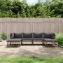 Gartenmöbel-Set 6-teilig anthrazitfarbene Kissen PE-Rattan von vidaXL, Outdoor-Sofas - Ref: Foro24-3186779, Preis: 424,27 €, ...