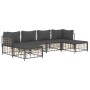 Gartenmöbel-Set 6-teilig anthrazitfarbene Kissen PE-Rattan von vidaXL, Outdoor-Sofas - Ref: Foro24-3186779, Preis: 425,99 €, ...