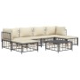 Set muebles de jardín 7 pzas y cojines ratán PE gris antracita de vidaXL, Sofás de exterior - Ref: Foro24-3186780, Precio: 50...