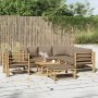 8-teiliges Gartenmöbel-Set aus Bambus mit taupegrauen Kissen von vidaXL, Gartensets - Ref: Foro24-3155126, Preis: 833,84 €, R...