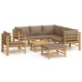 8-piece bamboo garden furniture set with taupe gray cushions by vidaXL, Garden sets - Ref: Foro24-3155126, Price: 857,81 €, D...