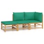 3-piece bamboo garden furniture set with green cushions by vidaXL, Garden sets - Ref: Foro24-3155172, Price: 237,39 €, Discou...