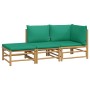 3-piece bamboo garden furniture set with green cushions by vidaXL, Garden sets - Ref: Foro24-3155172, Price: 237,39 €, Discou...