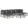 Set muebles de jardín 7 pzas y cojines ratán PE gris antracita de vidaXL, Sofás de exterior - Ref: Foro24-3186781, Precio: 49...