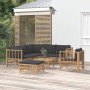 8-piece bamboo garden furniture set with dark gray cushions by vidaXL, Garden sets - Ref: Foro24-3155222, Price: 720,05 €, Di...