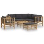 8-piece bamboo garden furniture set with dark gray cushions by vidaXL, Garden sets - Ref: Foro24-3155222, Price: 720,05 €, Di...