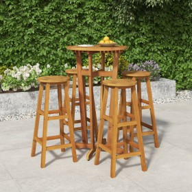 Garden table and 5-piece high stools set made of solid acacia wood. by vidaXL, Garden sets - Ref: Foro24-3154381, Price: 237,...