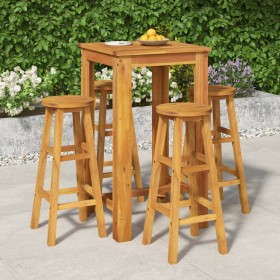 High garden table and stools 5 pcs solid acacia wood by vidaXL, Garden sets - Ref: Foro24-3154389, Price: 273,16 €, Discount: %