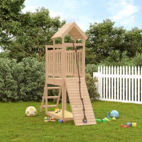 Solid pine wood playhouse with climbing wall by vidaXL, Swings and play structures - Ref: Foro24-3155867, Price: 223,99 €, Di...