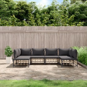 Garden furniture set 6 pieces anthracite cushions PE rattan by vidaXL, Outdoor sofas - Ref: Foro24-3186787, Price: 462,99 €, ...