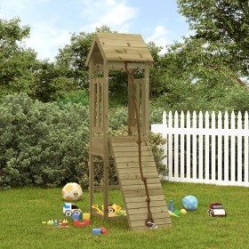 Playhouse with pine impregnated wood climbing wall by vidaXL, Swings and play structures - Ref: Foro24-3155812, Price: 187,99...