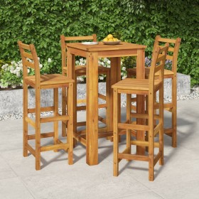 High garden table and stools 5 pcs solid acacia wood by vidaXL, Garden sets - Ref: Foro24-3154391, Price: 348,63 €, Discount: %