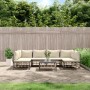 Garden furniture set 7 pieces and anthracite gray PE rattan cushions by vidaXL, Outdoor sofas - Ref: Foro24-3186788, Price: 5...