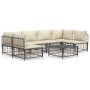 Set muebles de jardín 7 pzas y cojines ratán PE gris antracita de vidaXL, Sofás de exterior - Ref: Foro24-3186788, Precio: 53...