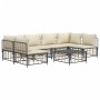 Garden furniture set 7 pieces and anthracite gray PE rattan cushions by vidaXL, Outdoor sofas - Ref: Foro24-3186788, Price: 5...