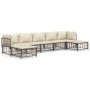 Set muebles de jardín 7 pzas y cojines ratán PE gris antracita de vidaXL, Sofás de exterior - Ref: Foro24-3186782, Precio: 50...