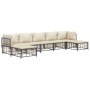 Set muebles de jardín 7 pzas y cojines ratán PE gris antracita de vidaXL, Sofás de exterior - Ref: Foro24-3186782, Precio: 50...