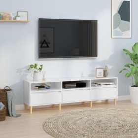 Glossy white plywood TV cabinet 150x30x44.5 cm by vidaXL, TV Furniture - Ref: Foro24-831911, Price: 82,33 €, Discount: %