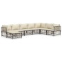 Gartenmöbel-Set 8-teilig und anthrazitfarbene PE-Rattan-Kissen von vidaXL, Outdoor-Sofas - Ref: Foro24-3186790, Preis: 604,94...