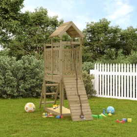 Playhouse with climbing wall made of pine-impregnated wood by vidaXL, Swings and play structures - Ref: Foro24-3155869, Price...