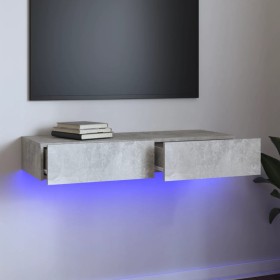 TV cabinet with LED lights concrete gray 90x35x15.5 cm by vidaXL, TV Furniture - Ref: Foro24-832876, Price: 59,60 €, Discount: %