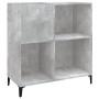 Mueble discos madera contrachapada gris hormigón 84,5x38x89 cm de vidaXL, Almacenamiento para CD y DVD - Ref: Foro24-832001, ...