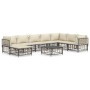 Gartenmöbel-Set 9-teilig und anthrazitfarbene PE-Rattan-Kissen von vidaXL, Outdoor-Sofas - Ref: Foro24-3186792, Preis: 656,99...