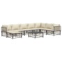 Gartenmöbel-Set 9-teilig und anthrazitfarbene PE-Rattan-Kissen von vidaXL, Outdoor-Sofas - Ref: Foro24-3186792, Preis: 656,99...