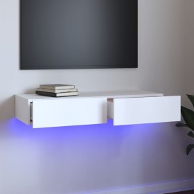 Mueble de TV con luces LED blanco 90x35x15,5 cm de vidaXL, Muebles TV - Ref: Foro24-832872, Precio: 79,99 €, Descuento: %