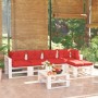 Juego de muebles de jardín de palets 6 pzas cojines madera pino de vidaXL, Conjuntos de jardín - Ref: Foro24-3066317, Precio:...