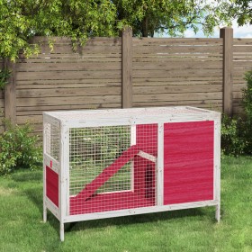 Solid red pine wood hutch 103x44x69.5 cm by vidaXL, Cages and habitats for small animals - Ref: Foro24-172299, Price: 76,99 €...