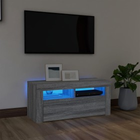 TV cabinet with LED lights Sonoma gray 90x35x40 cm by vidaXL, TV Furniture - Ref: Foro24-822722, Price: 75,17 €, Discount: %