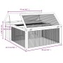 Solid gray pine wood rabbit hutch 117.5x97x47.5 cm by vidaXL, Cages and habitats for small animals - Ref: Foro24-172287, Pric...