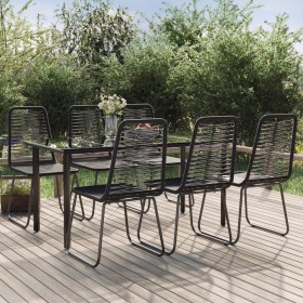 Juego de comedor para jardín 7 piezas negro de vidaXL, Conjuntos de jardín - Ref: Foro24-3156505, Precio: 500,99 €, Descuento: %