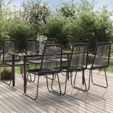 Juego de comedor para jardín 7 piezas negro de vidaXL, Conjuntos de jardín - Ref: Foro24-3156505, Precio: 501,55 €, Descuento: %