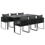 Juego de comedor para jardín 7 piezas negro de vidaXL, Conjuntos de jardín - Ref: Foro24-3156497, Precio: 617,69 €, Descuento: %