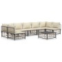 Gartenmöbel-Set 8 Stück und Kissen PE Rattan Anthrazit von vidaXL, Outdoor-Sofas - Ref: Foro24-3186794, Preis: 614,14 €, Raba...