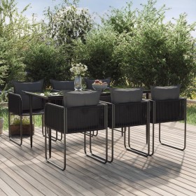 Juego de comedor para jardín 7 piezas negro de vidaXL, Conjuntos de jardín - Ref: Foro24-3156501, Precio: 583,99 €, Descuento: %