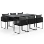 Juego de comedor para jardín 7 piezas negro de vidaXL, Conjuntos de jardín - Ref: Foro24-3156501, Precio: 583,99 €, Descuento: %