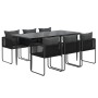 Juego de comedor para jardín 7 piezas negro de vidaXL, Conjuntos de jardín - Ref: Foro24-3156501, Precio: 583,99 €, Descuento: %