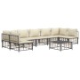 Gartenmöbel-Set 8 Stück und Kissen PE Rattan Anthrazit von vidaXL, Outdoor-Sofas - Ref: Foro24-3186794, Preis: 614,14 €, Raba...