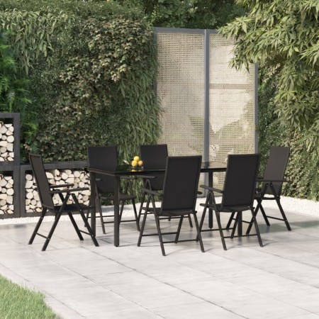 7-teiliges Garten-Esszimmerset aus synthetischem Rattan, schwarz von vidaXL, Gartensets - Ref: Foro24-3156513, Preis: 516,40 ...