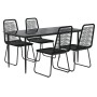 5-piece black garden dining set by vidaXL, Garden sets - Ref: Foro24-3156508, Price: 385,99 €, Discount: %