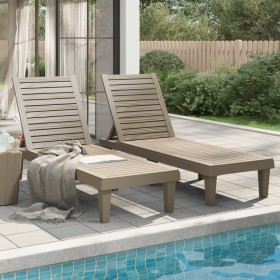 Sun loungers 2 units light brown polypropylene 155x58x83 cm by vidaXL, Loungers - Ref: Foro24-364149, Price: 277,99 €, Discou...