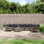 Gartenmöbel-Set 9-teilig und anthrazitfarbene PE-Rattan-Kissen von vidaXL, Outdoor-Sofas - Ref: Foro24-3186793, Preis: 679,52...