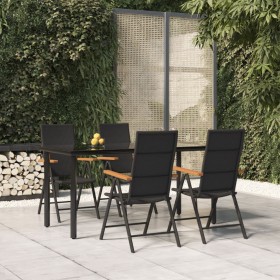 Garten-Essgruppe 5-teilig aus schwarzem und braunem synthetischem Rattan von vidaXL, Gartensets - Ref: Foro24-3156520, Preis:...