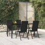 5-Piece Black Synthetic Rattan Garden Dining Set by vidaXL, Garden sets - Ref: Foro24-3156512, Price: 388,94 €, Discount: %