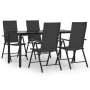 5-Piece Black Synthetic Rattan Garden Dining Set by vidaXL, Garden sets - Ref: Foro24-3156512, Price: 388,94 €, Discount: %