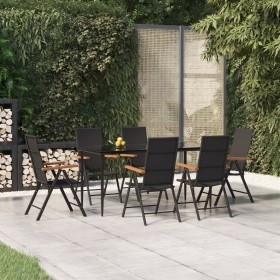 Garden dining set 7 pieces black and brown synthetic rattan by vidaXL, Garden sets - Ref: Foro24-3156525, Price: 507,99 €, Di...