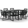 7-teiliges Garten-Essset Rattan PVC schwarz von vidaXL, Gartensets - Ref: Foro24-3156545, Preis: 602,99 €, Rabatt: %